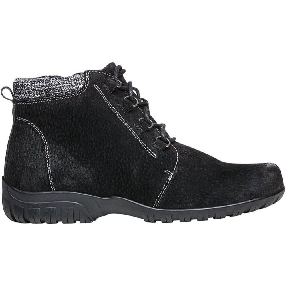 Propet Women's Delaney Ankle Boot, Black Suede, Size 11